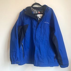 Columbia blue hooded zip in interchange shell